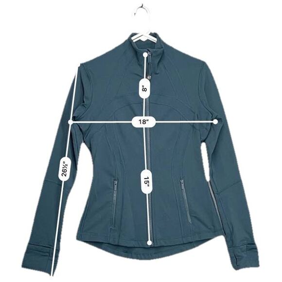 Women Lululemon Define Jacket Mesh Vent Luon Blue Borealis Sz 8 Athleisure - Picture 4 of 10